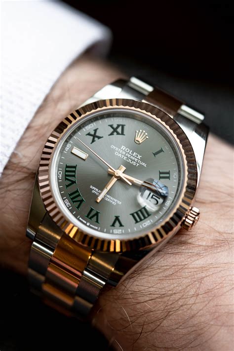 rolex datejust ii rose gold steel wimbledon 41 mm|Rolex Wimbledon 41mm stainless steel.